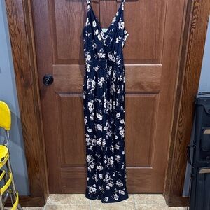 Kaileigh Midnight Blue Floral Romper